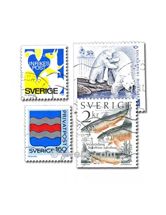 SUEDE : pochette de 400 timbres (Oblitérés)