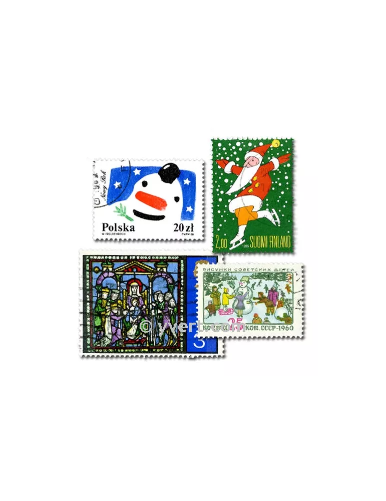 NOEL : pochette de 50 timbres (Oblitérés)