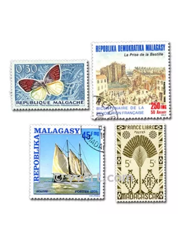 MADAGASCAR : pochette de 300 timbres (Oblitérés)