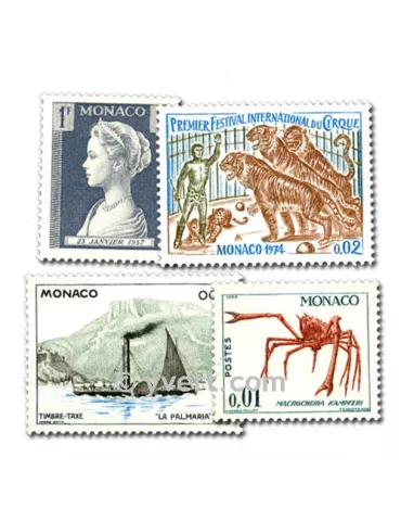 MONACO : pochette de 200 timbres (Oblitérés)
