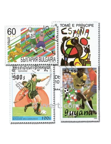 FOOTBALL : pochette de 200 timbres (Oblitérés)