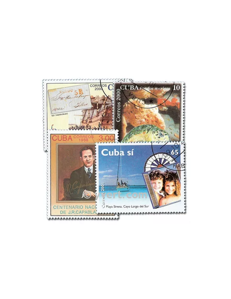 CUBA : pochette de 500 timbres (Oblitérés)