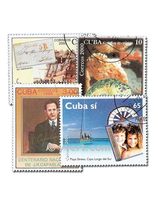 CUBA : pochette de 500 timbres (Oblitérés)