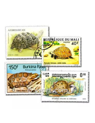 TORTUES : pochette de 50 timbres (Oblitérés)