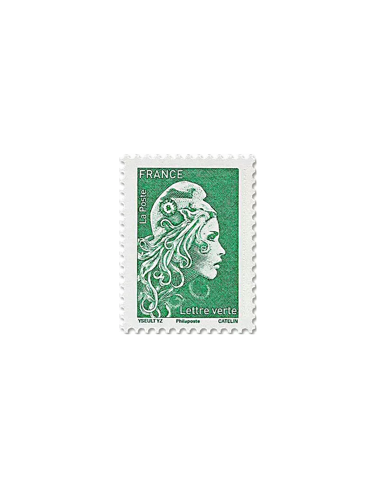 France, N°42b Type Cérès 5 C Vert-jaune, Superbe Timbre Neuf Et Signé