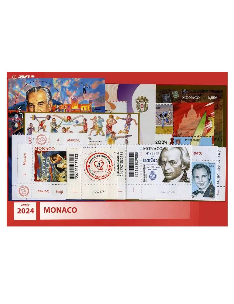 n° 3412/F3469 - Timbre Monaco Année complète (2024)