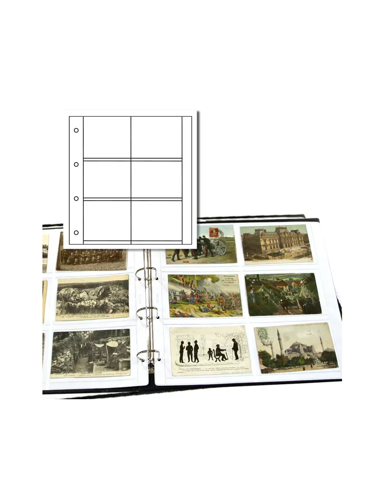Recharges ALBUM CP LUXE : 6 cases horizontales (Cartes Postales modernes)