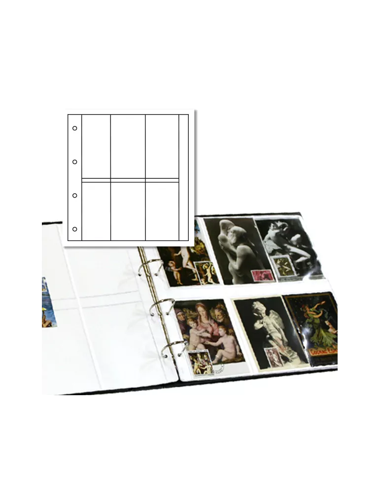 Recharges ALBUM CP LUXE : 6 cases verticales (Cartes Postales modernes)