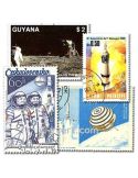ASTRONAUTIQUE : pochette de 100 timbres (Oblitérés)
