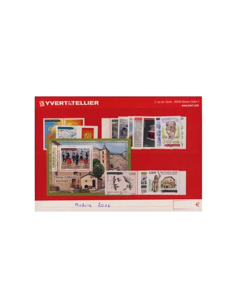 n° 777/792 -Timbre Andorre Année complète (2016)