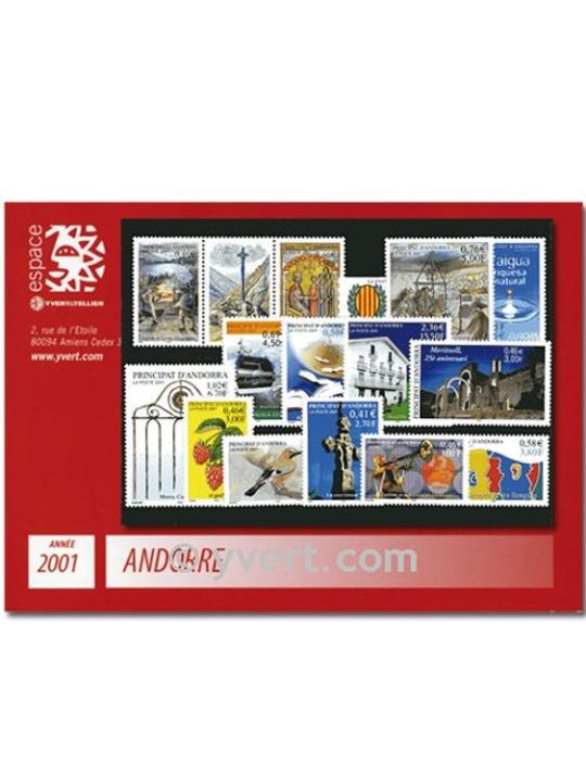 n° 540/554 -Timbre Andorre Année complète (2001)