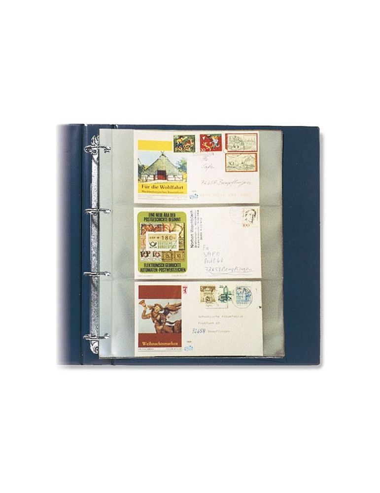 FEUILLES COMPACT A4 (3 POCHES : pour Env., Billets, 1er jours : 220x95mm) - SAFE® (x5)