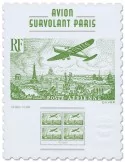 France : AFFICHE "AVION SURVOLANT PARIS"