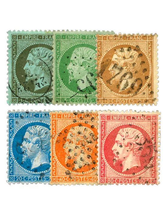 n° 19/24 obl. (Qualité : B) - Napoléon III (Empire non lauré)