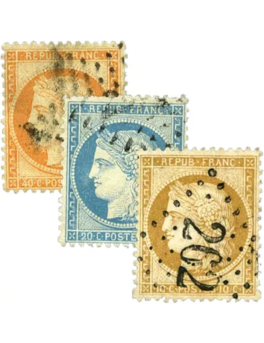 n° 36/38 obl. (Qualité : B) - Cérès (Siège de Paris)