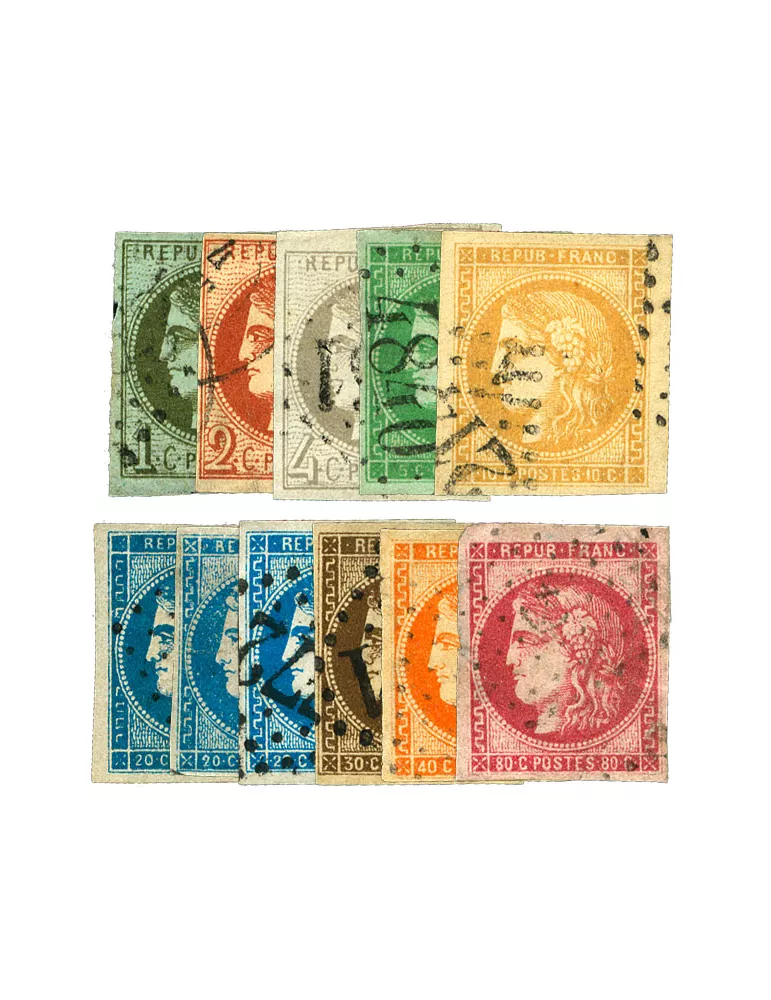 n° 39C-40B-41B-42B-43A-44A-45B-46B-47/49 obl. (Qualité : B) - Cérès (Émission de Bordeaux)