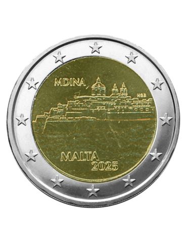 BU : 2 EURO COMMEMORATIVE 2025 : MALTE (Ville Fortifiée de Mdina) 2
