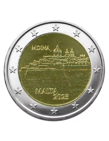 BU : 2 EURO COMMEMORATIVE 2025 : MALTE (Ville Fortifiée de Mdina) 2