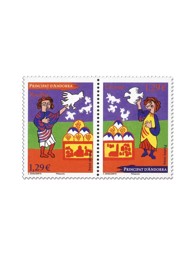 n° 911/912 - Timbre ANDORRE Poste