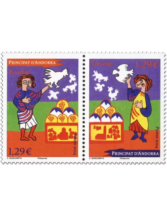 n° 911/912 - Timbre ANDORRE Poste