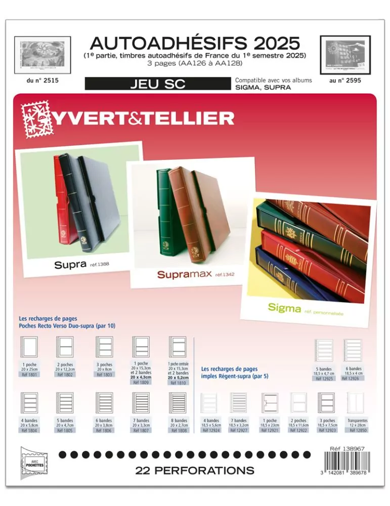 FRANCE AUTOADHESIFS SC : 2025 - 1ER SEMESTRE (JEUX AVEC POCHETTES)