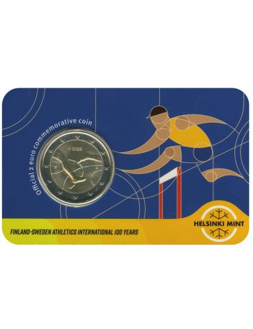 BU : 2 EURO COMMEMORATIVE 2025 COINCARD : FINLANDE - 100 ANS DU FINNKAMPEN - ATHLETISME (Version anglaise)