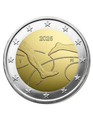 BU : 2 EURO COMMEMORATIVE 2025 COINCARD : FINLANDE - 100 ANS DU FINNKAMPEN - ATHLETISME (Version finlandaise) 2