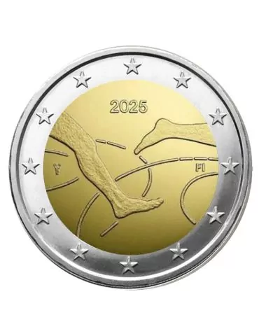 BU : 2 EURO COMMEMORATIVE 2025 COINCARD : FINLANDE - 100 ANS DU FINNKAMPEN - ATHLETISME (Version finlandaise) 2