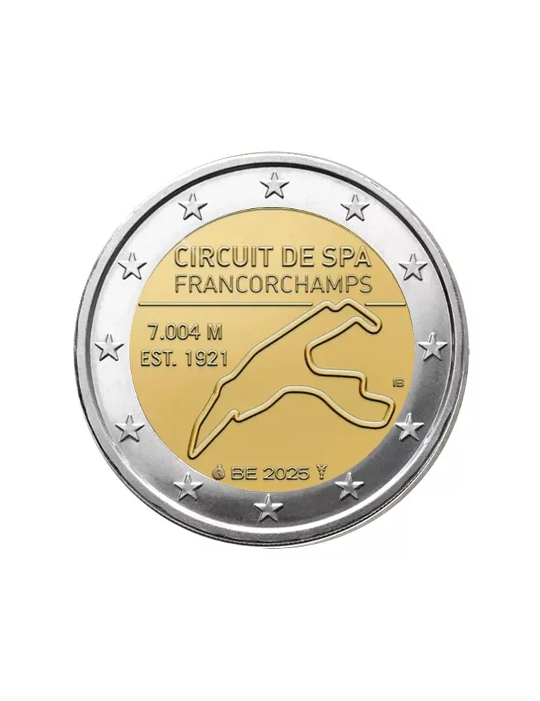 BU : 2 EURO COMMEMORATIVE 2025 COINCARD : BELGIQUE - CIRCUIT DE SPA - FRANCORCHAMP (Version francophone)