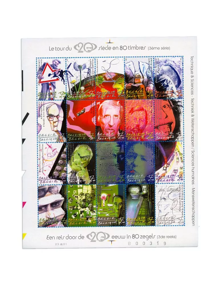 n° 2855/2874, 2940/2959, 3019/3038 - Timbre BELGIQUE Poste