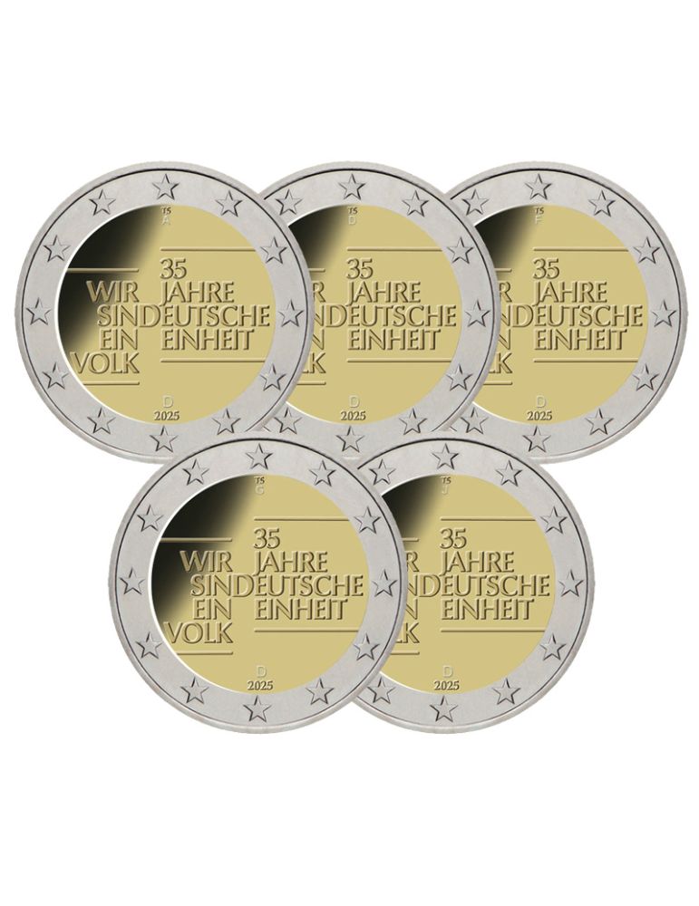 2 EURO COMMEMORATIVE 2025 : ALLEMAGNE (35 ans de la Réunification allemande) – 5 ATELIERS