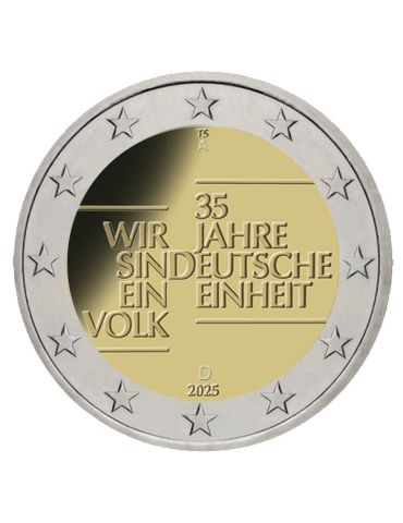 2 EURO COMMEMORATIVE 2025 : ALLEMAGNE (35 ans de la Réunification allemande) – 5 ATELIERS 2