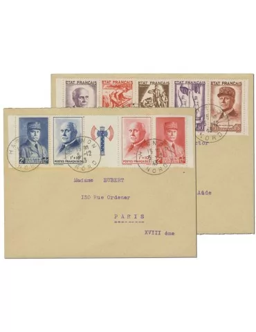 n° 571A et 580A obl. sur lettre - Timbre FRANCE Poste