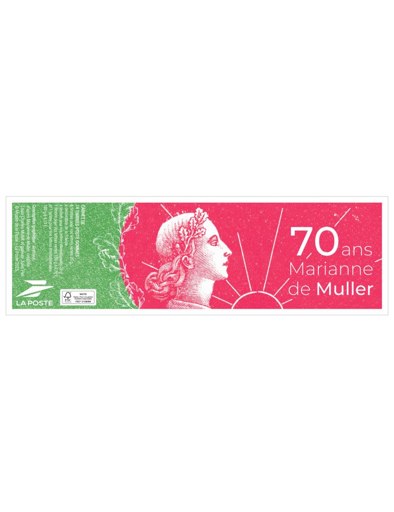 n° 1537 (n° 5926/5928) - Timbre France Carnets Divers (CARNET 70 ANS MARIANNE DE MULLER)