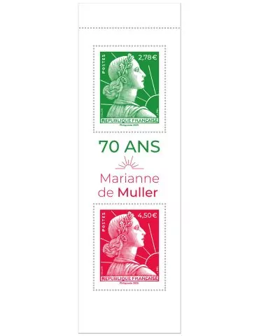 n° 1537 (n° 5926/5928) - Timbre France Carnets Divers (CARNET 70 ANS MARIANNE DE MULLER)