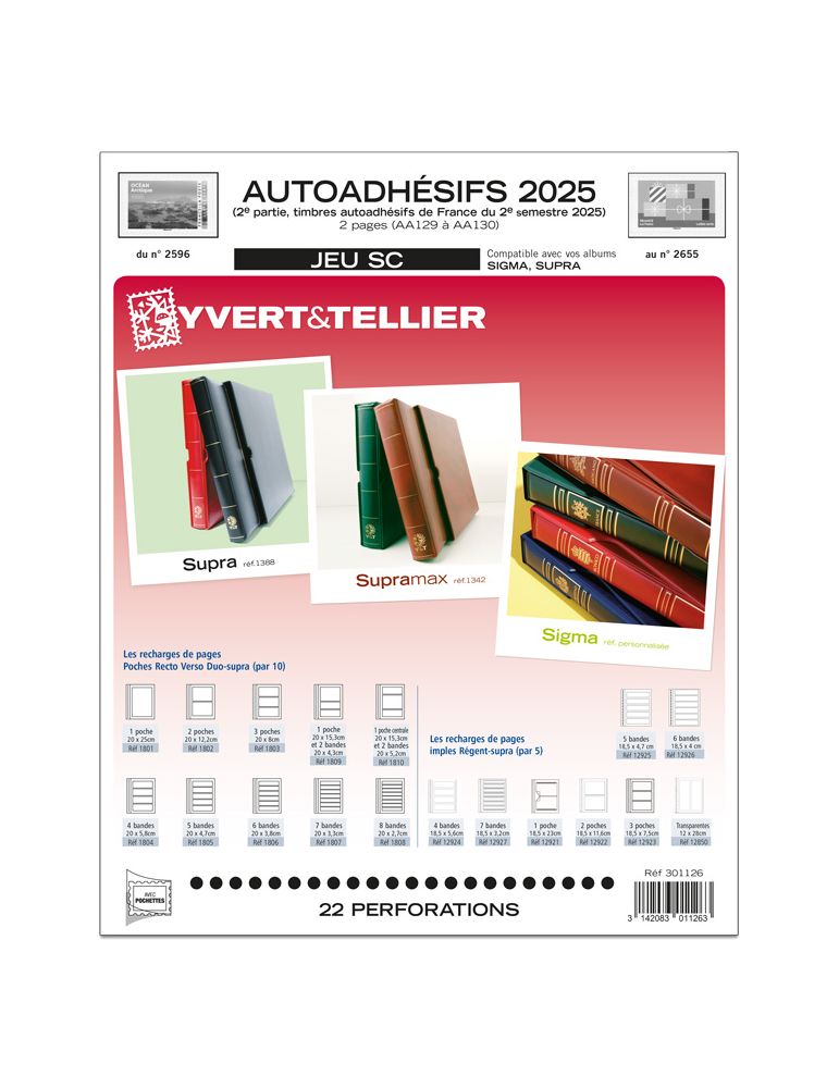 FRANCE AUTOADHESIFS SC : 2025 - 2E SEMESTRE (JEUX AVEC POCHETTES)