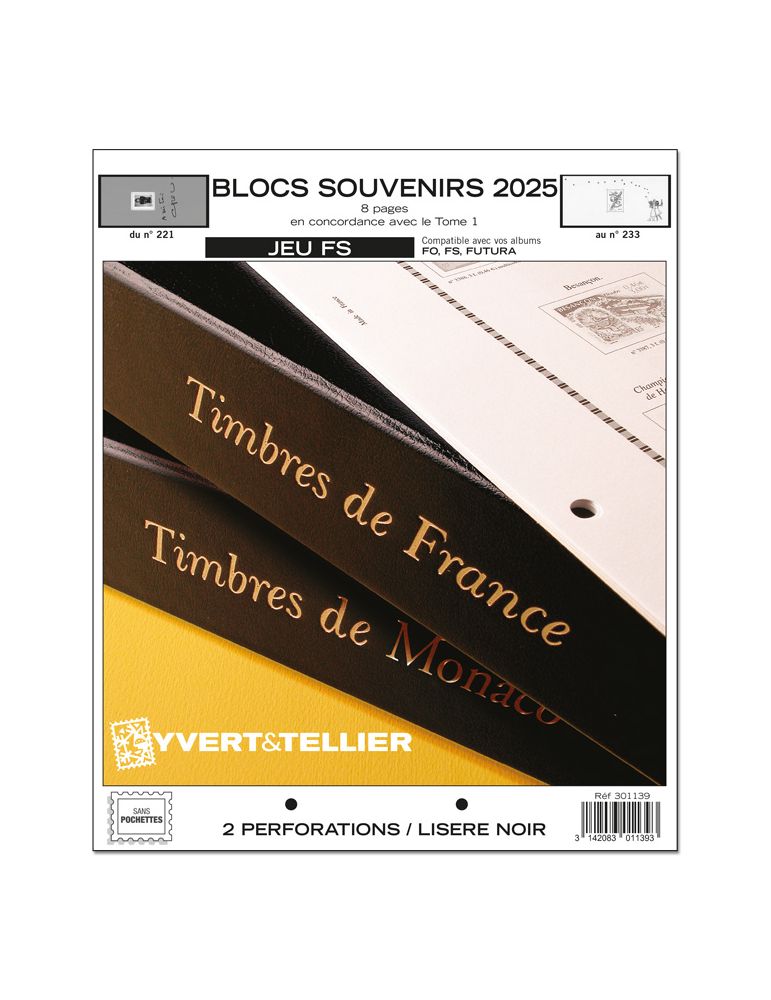 BLOCS SOUVENIRS FS : 2025 (JEUX SANS POCHETTES)