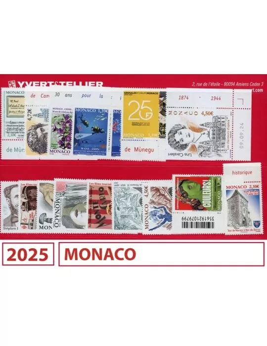 n° 3470/3569 - Timbre Monaco Année complète (2025)