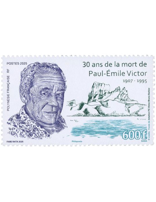 n° 1381- Timbre POLYNESIE Poste(30 ANS DE LA MORT DE PAUL EMILE VICTOR - 13 25 208)