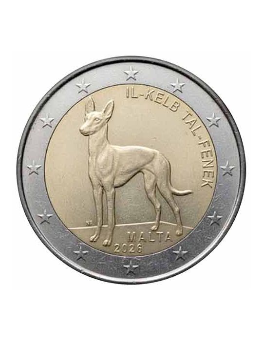 2 EURO COMMEMORATIVE 2026 : MALTE (Le Lévrier pharaon)