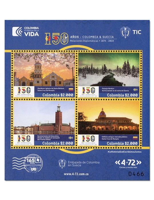 n° 2790/2793 - Timbre COLOMBIE Poste
