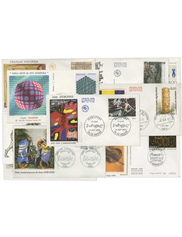 France : 85 enveloppes 1er jour de tableaux différentes entre 1963 et 1996