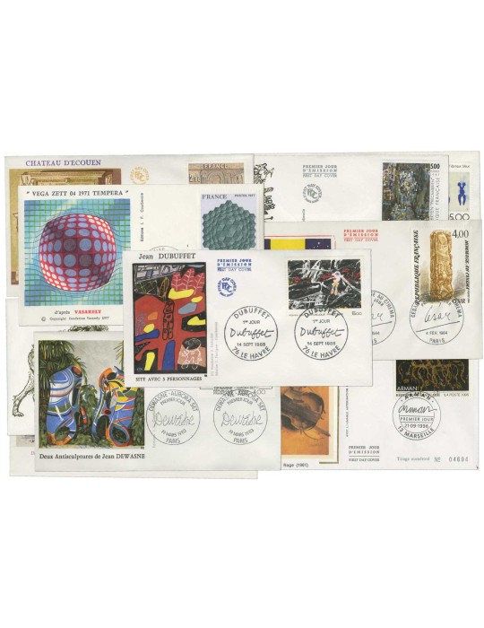 France : 85 enveloppes 1er jour de tableaux différentes entre 1963 et 1996