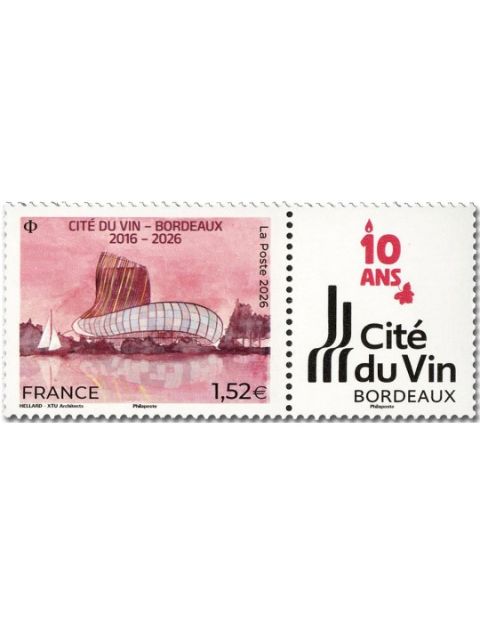 n° 5975 - Timbre FRANCE Poste (10 ANS DE LA CITE DU VIN - BORDEAUX - 11_26_055)