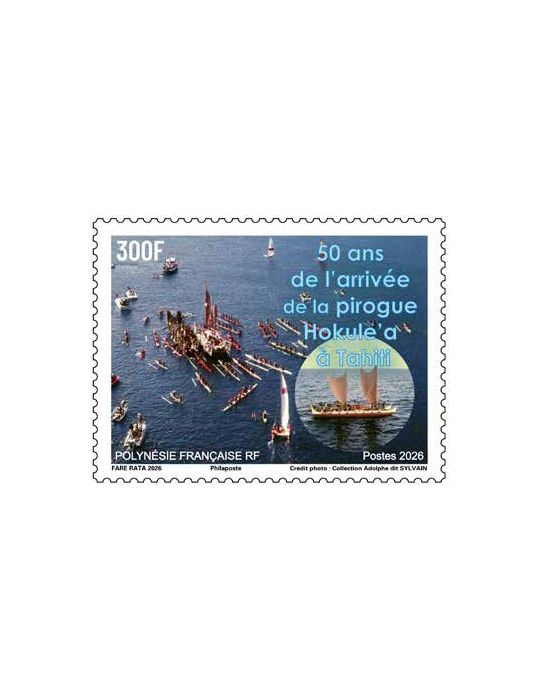 n° 1389 - Timbre POLYNESIE Poste (50 ANS DE L'ARRIVEE DE LA PIROGUE - 13_26_205)