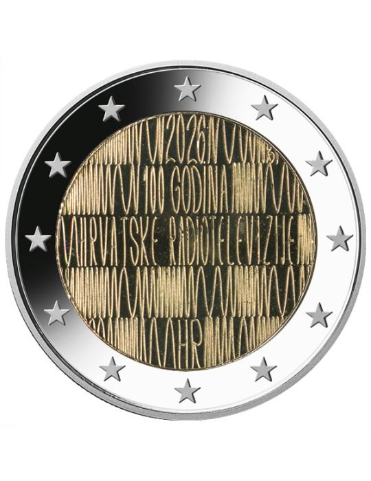 2 EURO COMMEMORATIVE 2026 : CROATIE (100 ans de la radio et de la télévision croate)