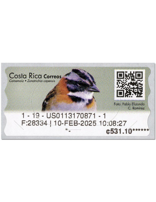 n° 23 - Timbre COSTA RICA Timbres de distributeurs