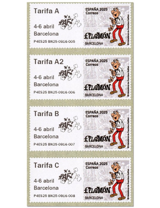 n° 216a/216a-1/216a-2/216a-3/216a-4 - Timbre ESPAGNE Timbres de distributeurs