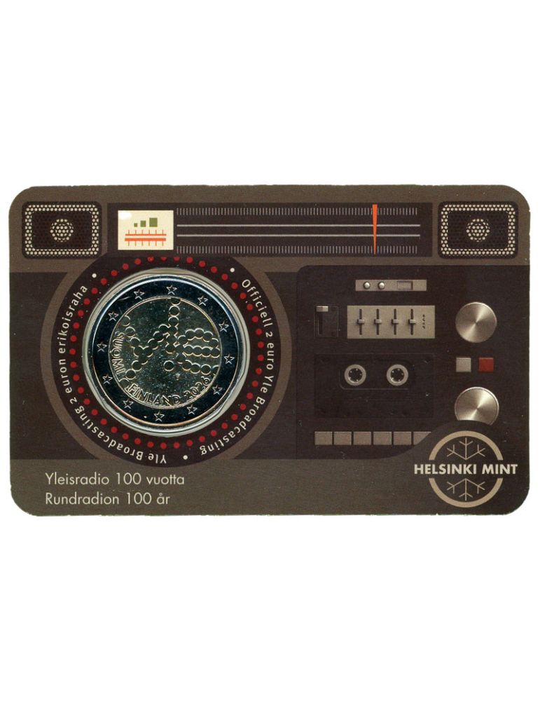 BU : 2 EURO COMMEMORATIVE 2026 COINCARD : FINLANDE - 100 ans de la Radiodiffusion (Version finlandaise)