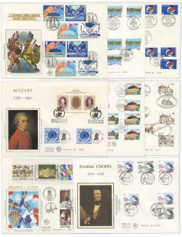 France: 10 enveloppes 1er jour (Grand format)